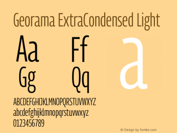 Georama ExtraCondensed Light Version 1.001图片样张