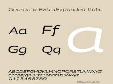 Georama ExtraExpanded Italic Version 1.001图片样张