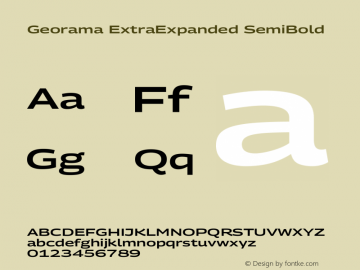 Georama ExtraExpanded SemiBold Version 1.001图片样张