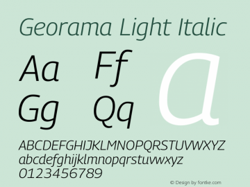 Georama Light Italic Version 1.001图片样张