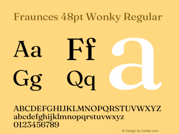 Fraunces 48pt Wonky Regular Version 1.000;[b76b70a41]图片样张