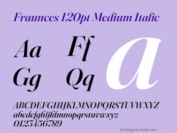 Fraunces 120pt Medium Italic Version 1.000;[b76b70a41]图片样张