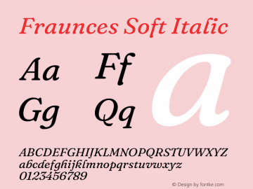 Fraunces Soft Italic Version 1.000;[b76b70a41]图片样张