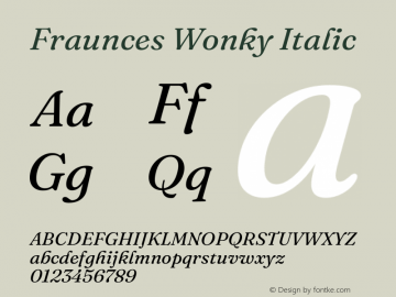 Fraunces Wonky Italic Version 1.000;[b76b70a41]图片样张