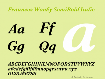 Fraunces Wonky SemiBold Italic Version 1.000;[b76b70a41]图片样张