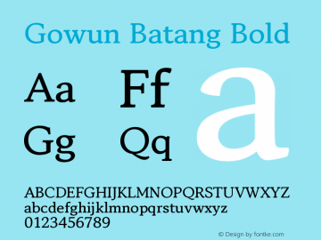 Gowun Batang Bold Version 2.000图片样张