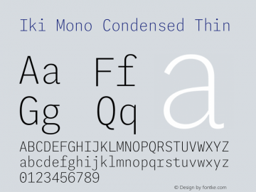 Iki Mono Condensed Thin Version 1.000 | w-rip DC20200615图片样张