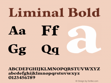 Liminal Bold Version 1.002;PS 001.002;hotconv 1.0.70;makeotf.lib2.5.58329图片样张