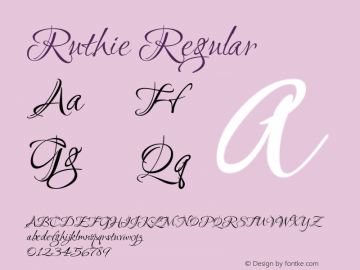 Ruthie Regular Version 1.012图片样张