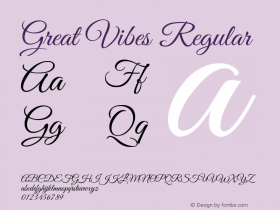 Great Vibes Regular Version 1.010; ttfautohint (v1.8.3)图片样张