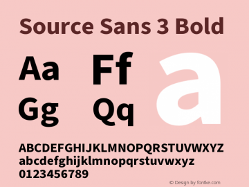 Source Sans 3 Bold Version 3.046;hotconv 1.0.118;makeotfexe 2.5.65603图片样张