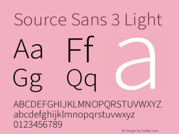 Source Sans 3 Light Version 3.046;hotconv 1.0.118;makeotfexe 2.5.65603图片样张