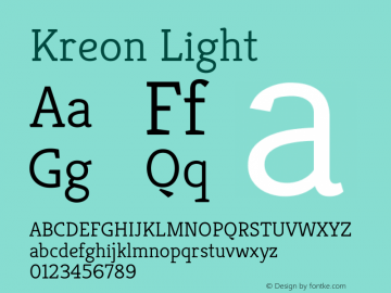 Kreon Light Version 2.001图片样张