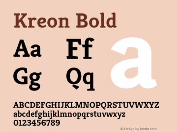 Kreon Bold Version 2.001图片样张