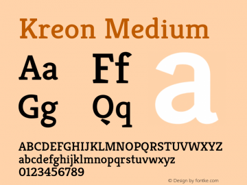 Kreon Medium Version 2.001图片样张