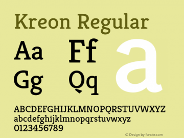 Kreon Regular Version 2.001图片样张