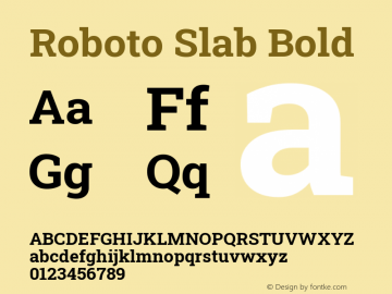Roboto Slab Bold Version 2.001; ttfautohint (v1.8.3)图片样张