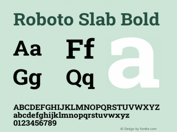 Roboto Slab Bold Version 2.001图片样张