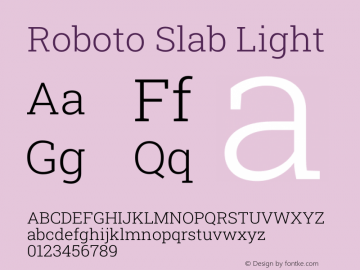 Roboto Slab Light Version 2.001图片样张