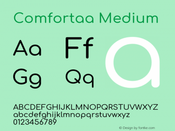 Comfortaa Medium Version 3.105; ttfautohint (v1.8.3)图片样张
