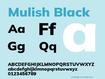 Mulish Black Version 3.602; ttfautohint (v1.8.3)图片样张