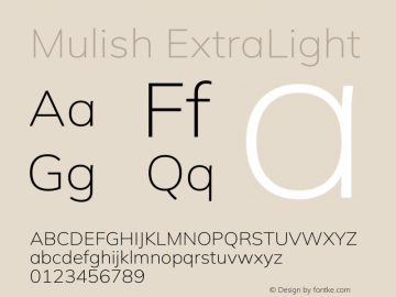 Mulish ExtraLight Version 3.603图片样张