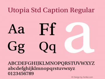 Utopia Std Caption Regular Version 2.050;PS 2.000;hotconv 1.0.51;makeotf.lib2.0.18671 Font Sample