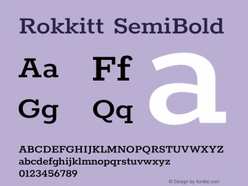 Rokkitt SemiBold Version 3.003图片样张