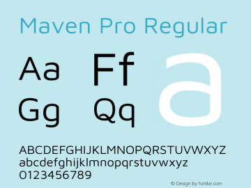 Maven Pro Regular Version 2.003图片样张
