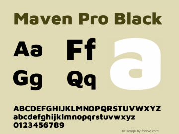 Maven Pro Black Version 2.003; ttfautohint (v1.8.3)图片样张