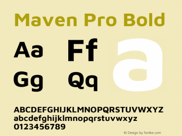 Maven Pro Bold Version 2.003; ttfautohint (v1.8.3)图片样张