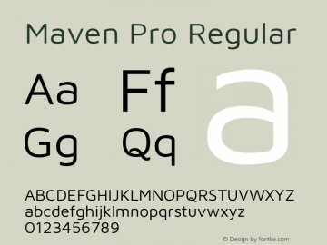 Maven Pro Regular Version 2.003; ttfautohint (v1.8.3)图片样张