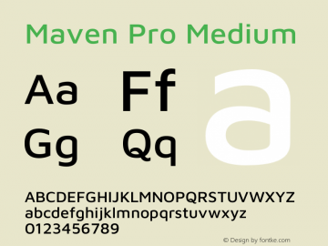 Maven Pro Medium Version 2.003图片样张