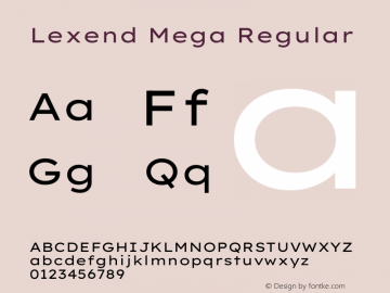 Lexend Mega Regular Version 1.007图片样张