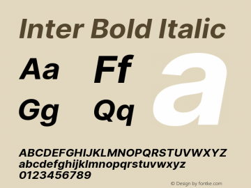 Inter Bold Italic Version 3.019;git-0a5106e0b图片样张