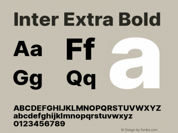 Inter Extra Bold Version 3.019;git-0a5106e0b图片样张