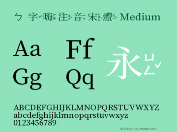 ㄅ字嗨注音宋體 Medium 图片样张