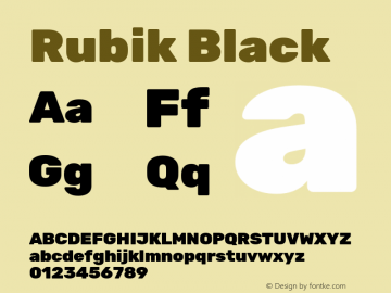 Rubik Black Version 2.102; ttfautohint (v1.8.3)图片样张
