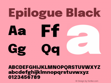 Epilogue Black Version 2.112; ttfautohint (v1.8.3)图片样张