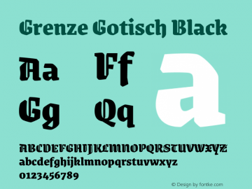 Grenze Gotisch Black Version 1.002; ttfautohint (v1.8.3)图片样张