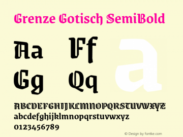 Grenze Gotisch SemiBold Version 1.002; ttfautohint (v1.8.3)图片样张