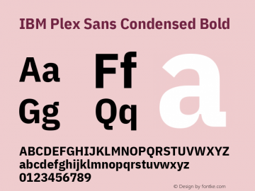 IBM Plex Sans Condensed Bold Version 1.3图片样张