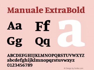 Manuale ExtraBold Version 1.002; ttfautohint (v1.8.3)图片样张