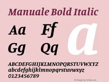 Manuale Bold Italic Version 1.002; ttfautohint (v1.8.3)图片样张