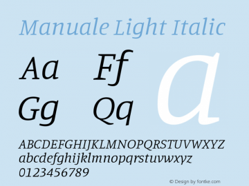Manuale Light Italic Version 1.002; ttfautohint (v1.8.3)图片样张
