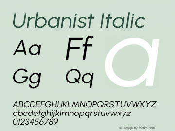 Urbanist Italic Version 1.252图片样张