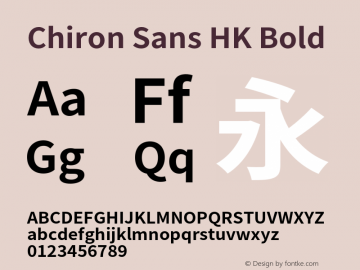 Chiron Sans HK Bold Version 2.043;hotconv 1.0.118;makeotfexe 2.5.65603图片样张