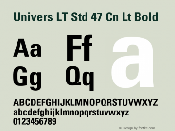 Univers LT Std 47 Cn Lt Bold OTF 1.029;PS 001.002;Core 1.0.33;makeotf.lib1.4.1585图片样张