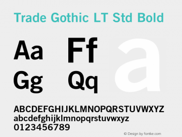 Trade Gothic LT Std Bold OTF 1.029;PS 001.002;Core 1.0.33;makeotf.lib1.4.1585图片样张