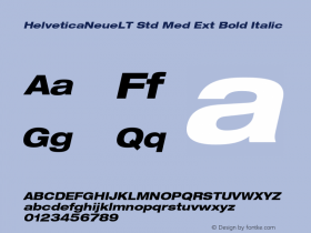 HelveticaNeueLT Std Med Ext Bold Italic OTF 1.029;PS 001.000;Core 1.0.33;makeotf.lib1.4.1585图片样张